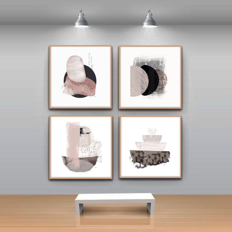 Cuadro Arte moderno, 4 Abstractos estilo nórdico con marco decoración pared Abstractos Pintura Abstracta venta online